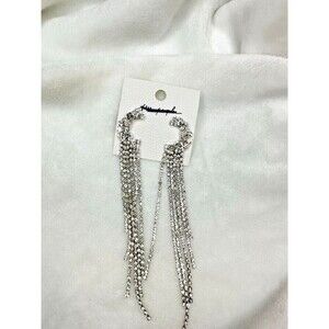 NEW Free People Earrings You Make Me Feel Like Dancing Dangles Moon Rhinestones